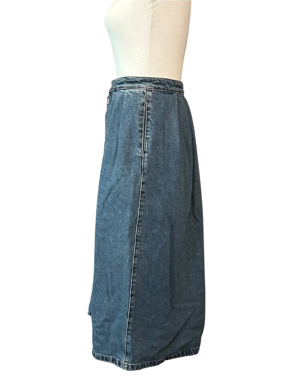 MSGM Milano Raw denim skirt with front metal button fastening SZ IT 38 US 4 - Picture 3 of 10